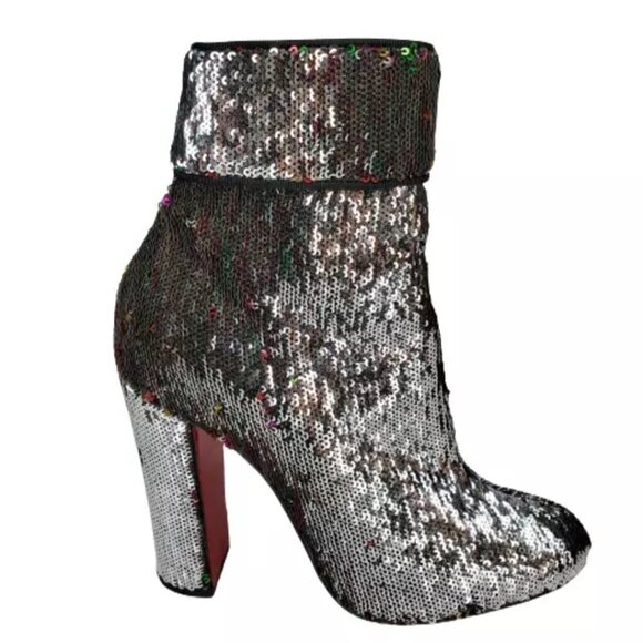 Christian Louboutin Unicorn Moulamax 100 Sequin Booties - Picture 1 of 8